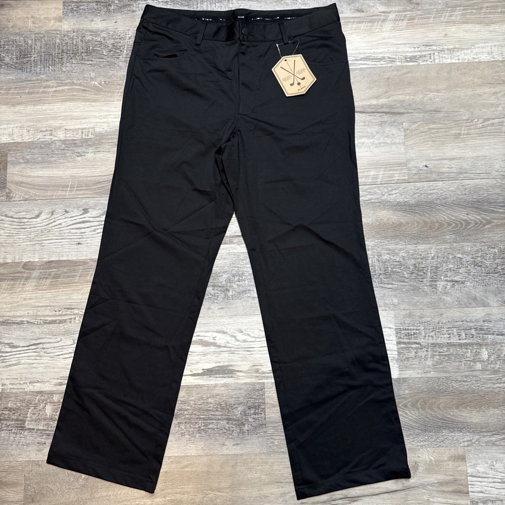 New Fit Space 38x30 Black Stretch Performance Golf Mens Dress Chino Pants
